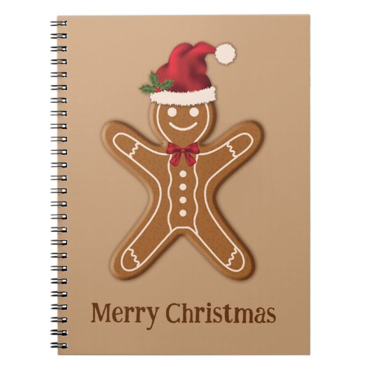 Feestelijke kerststol Kerstkrans Koekje Met Tekst Notitieboek (Voorkant)