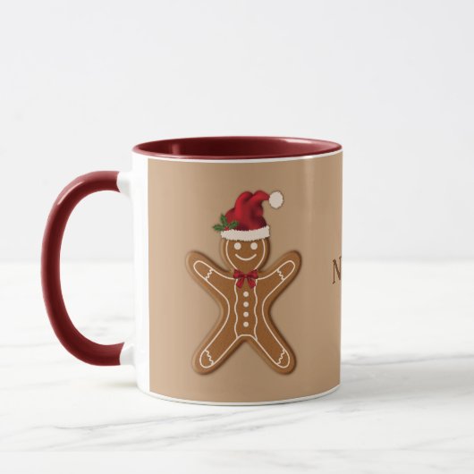 Feestelijke kerststolchristmascookie met naam mok (Links)