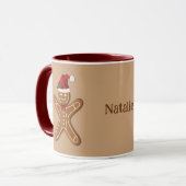 Feestelijke kerststolchristmascookie met naam mok (Voorkant links)