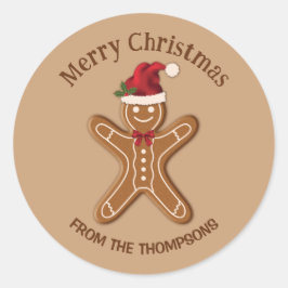 Feestelijke kerststolchristmascookie met tekst ronde sticker
