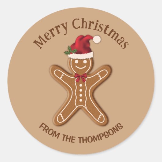 Feestelijke kerststolchristmascookie met tekst ronde sticker (Voorkant)