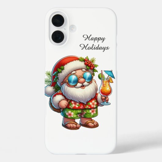 Feestelijke Kerststrand aanpasbare Kerstman Case-Mate iPhone Case (Achterkant)