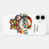 Feestelijke Kerststrand aanpasbare Kerstman Case-Mate iPhone Case (Achterkant (horizontaal))