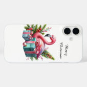 Feestelijke Kerststrand aanpasbare roze flamingo Case-Mate iPhone Case (Achterkant (horizontaal))
