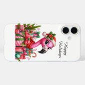 Feestelijke Kerststrand aanpasbare roze flamingo Case-Mate iPhone Case (Achterkant (horizontaal))