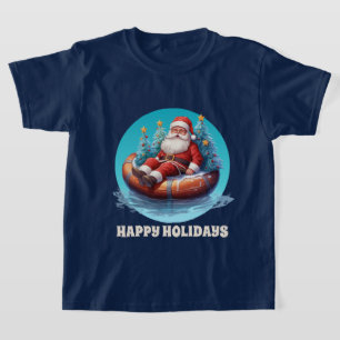 feestelijke kerststrand santa tekst toevoegen wate t-shirt