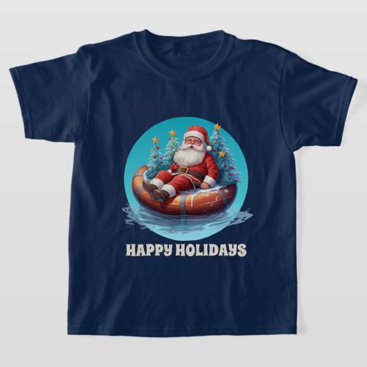 feestelijke kerststrand santa tekst toevoegen wate t-shirt (Laagn)