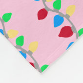 Feestelijke Kerststring Lights op Pink Fleece Deken (Hoek)