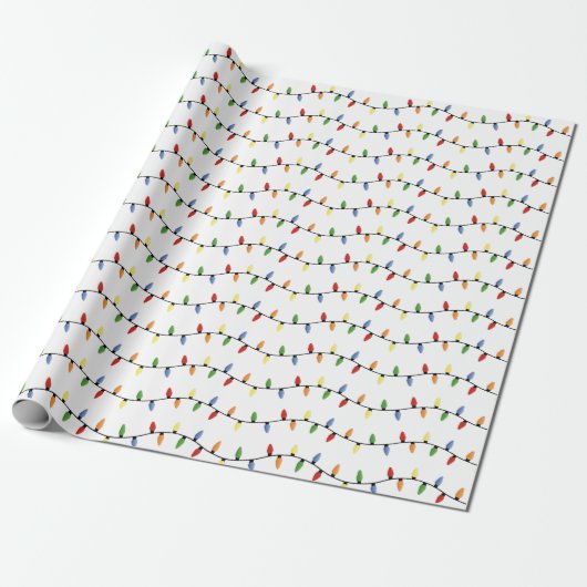 Feestelijke Kerststring Lights Wrapping Paper Cadeaupapier (Uitgerold)