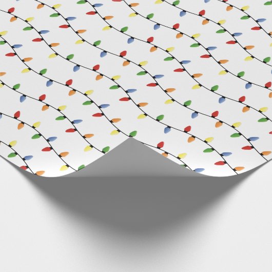 Feestelijke Kerststring Lights Wrapping Paper Cadeaupapier (Hoek)