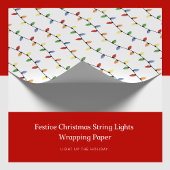 Feestelijke Kerststring Lights Wrapping Paper Cadeaupapier
