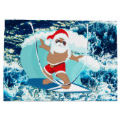 feestelijke kerstsurfen op Santa Holiday Groot Cadeauzakje (Achterkant)