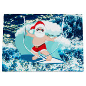 feestelijke kerstsurfen op Santa Holiday Grote cad Groot Cadeauzakje (Voorkant)