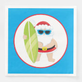 Feestelijke Kerstsurfer Santa Holiday Servet (Voorkant)