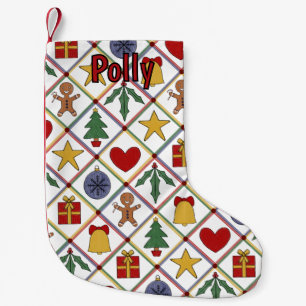 Feestelijke kerstsymbool kleurrijk kleine kerstsok