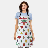 Feestelijke Kerstsymbool Naam Hoofd Chef Schort (Gedragen)