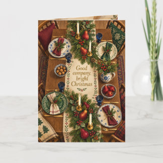 Feestelijke Kersttafel Goede Bedrijvigheid Kaart