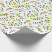 Feestelijke kersttakken en bessen cadeaupapier (Hoek)