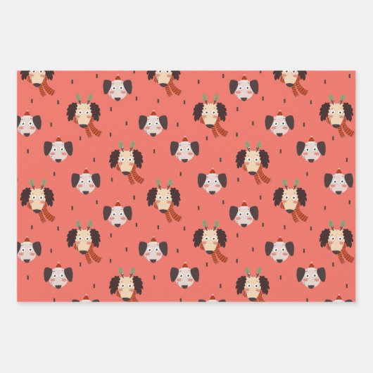 feestelijke kersttekenfilms inpakpapier vel (Voorkant 2)