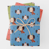 feestelijke kersttekenfilms inpakpapier vel (In situ)