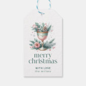 Feestelijke Kerstthema Fancy Kelk Cadeaulabel (Achterkant)