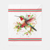 Feestelijke Kerstthema Kolibrie Fleece Deken (Voorkant)