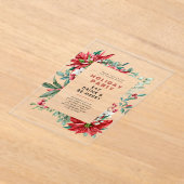 Feestelijke Kerstthema Poinsettia Lijst Party Acryl Uitnodigingen (Laagn)