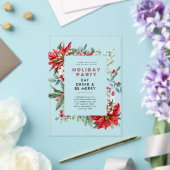 Feestelijke Kerstthema Poinsettia Lijst Party Acryl Uitnodigingen (Insitu (Huwelijk))