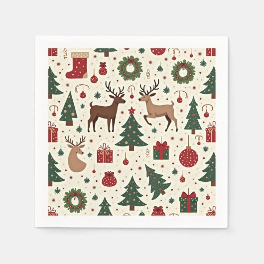 Feestelijke Kerstthema servetten (Voorkant)