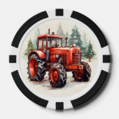 Feestelijke kersttractor tekst toevoegen poker chips (Voorkant)