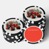 Feestelijke kersttractor tekst toevoegen poker chips (Opstapeling)