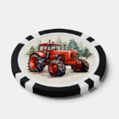 Feestelijke kersttractor tekst toevoegen poker chips (Enkel)