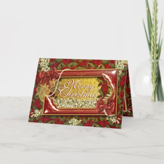 Feestelijke kersttraditie feestdagen kaart (Voorkant)