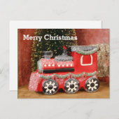 Feestelijke kersttrein feestdagenkaart (Voorkant / Achterkant)