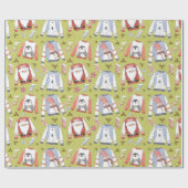 Feestelijke kersttruien en -kousen cadeaupapier (Vlak)