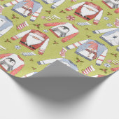 Feestelijke kersttruien en -kousen cadeaupapier (Hoek)