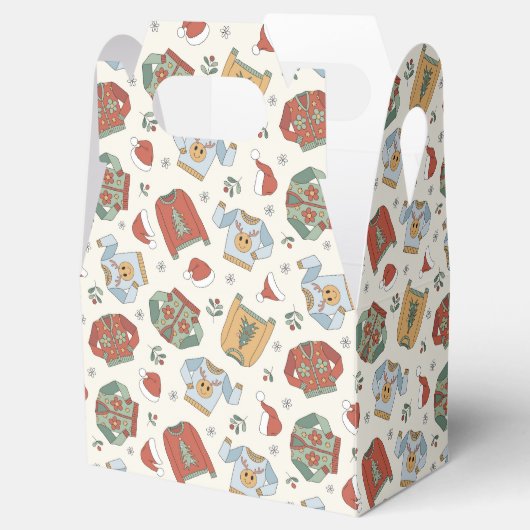 Feestelijke Kersttruien en Petten Patroon Bedankdoosjes (Geopend)