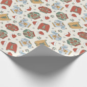 Feestelijke Kersttruien en Petten Patroon Cadeaupapier (Hoek)