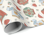 Feestelijke Kersttruien en Petten Patroon Cadeaupapier (Rol Hoek)