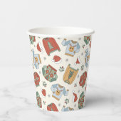 Feestelijke Kersttruien en Petten Patroon Papieren Bekers (Achterkant)