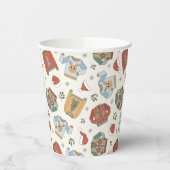 Feestelijke Kersttruien en Petten Patroon Papieren Bekers (Links)