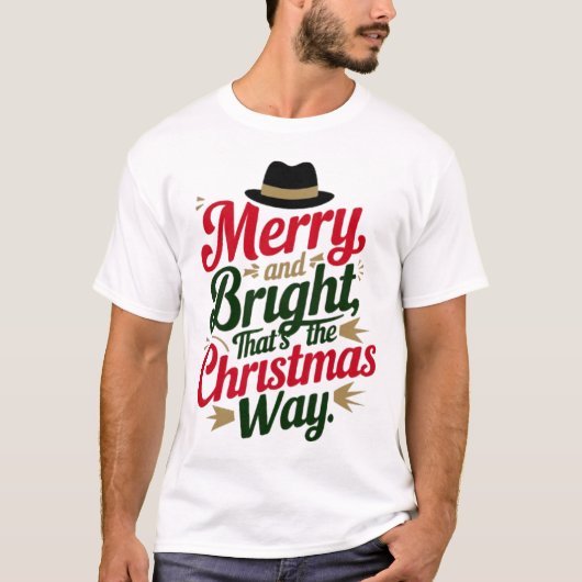Feestelijke kersttypografie met Pet Design T-shirt (Voorkant)