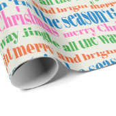 Feestelijke kersttypografie Moderne vakantie Cadeaupapier (Rol Hoek)