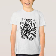 Feestelijke Kerstuil Grafische T-Shirt