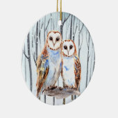 feestelijke kerstuil voegt gevoel toe keramisch ornament (Rechts)