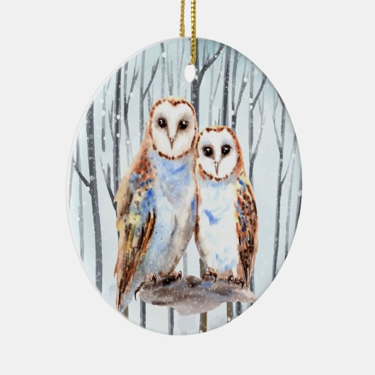 feestelijke kerstuil voegt gevoel toe keramisch ornament (Rechts)