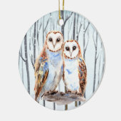 feestelijke kerstuil voegt gevoel toe keramisch ornament (Links)