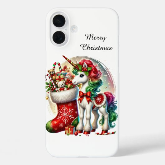 Feestelijke Kerstvakantie aanpasbare eenhoorn Case-Mate iPhone Case (Achterkant)