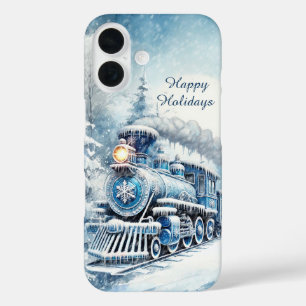 Feestelijke Kerstvakantie aanpasbare trein iPhone 16 Hoesje