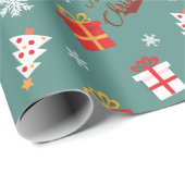 Feestelijke Kerstvakantie  Cadeaupapier (Rol Hoek)